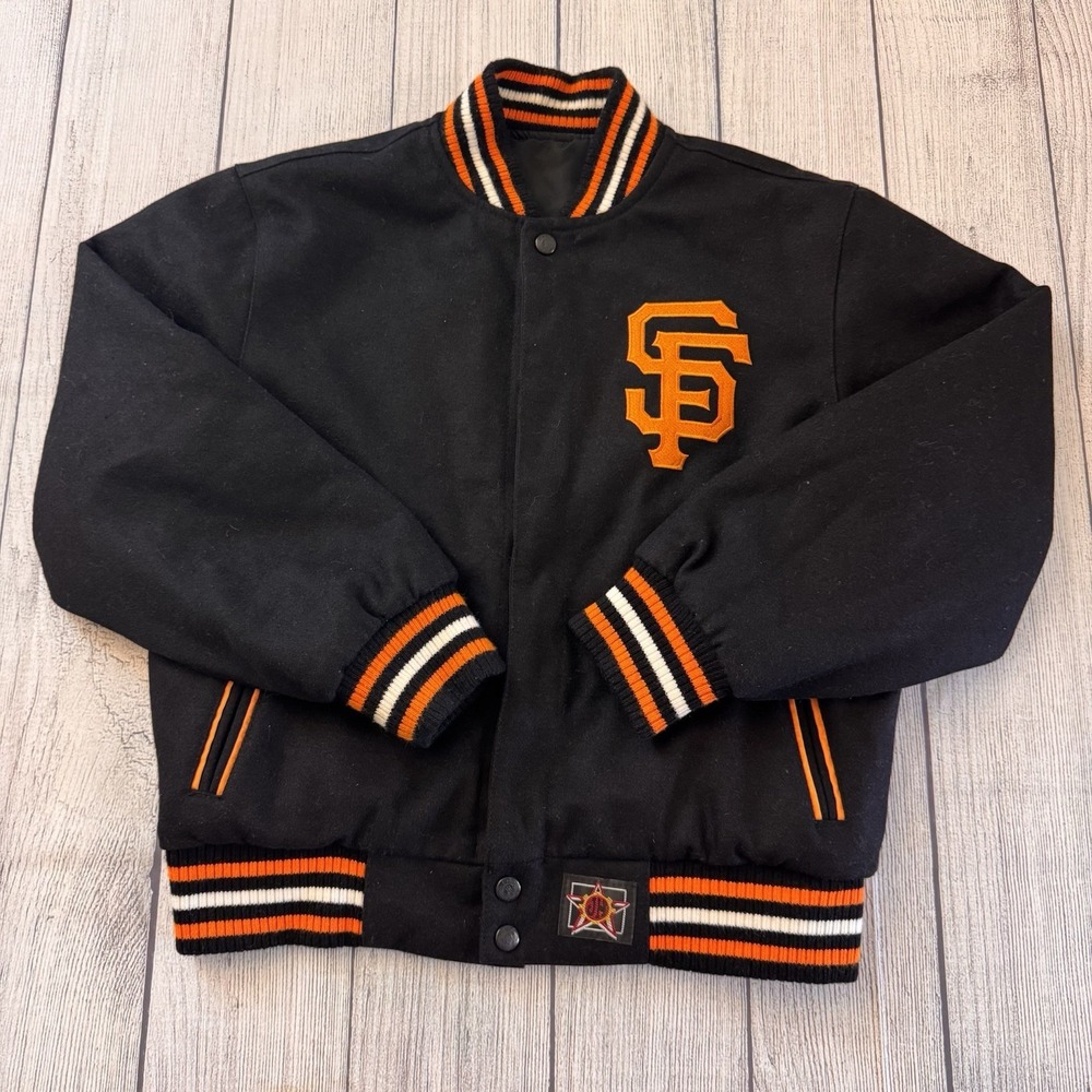 JH‎ Design San Francisco Giants Reversible Varsity Jacket Boys 7-8 MLB Baseball
